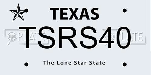 TSRS40 Texas License Plate