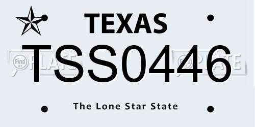 TSS0446 Texas License Plate