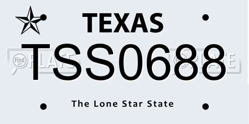 TSS0688 Texas License Plate