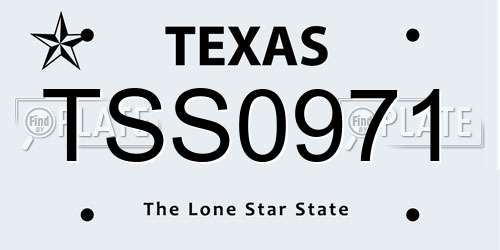 TSS0971 Texas License Plate