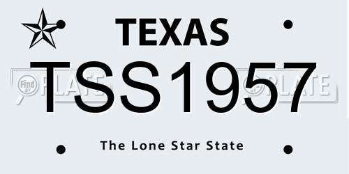 TSS1957 Texas License Plate
