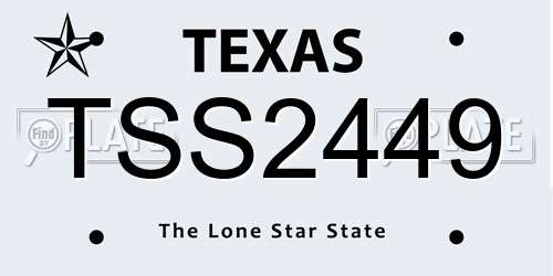 TSS2449 Texas License Plate