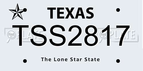 TSS2817 Texas License Plate