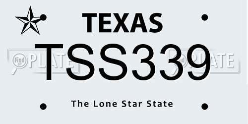 TSS339 Texas License Plate