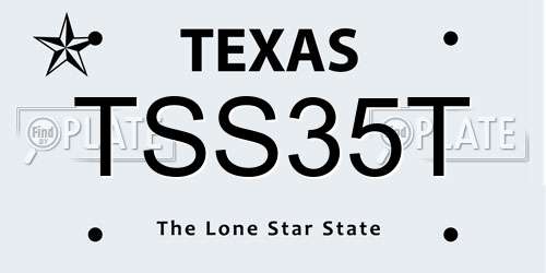 TSS35T Texas License Plate