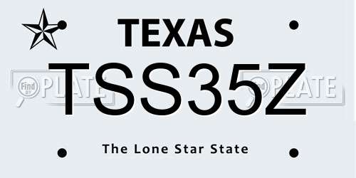 TSS35Z Texas License Plate