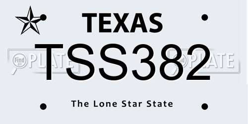 TSS382 Texas License Plate