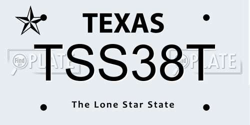 TSS38T Texas License Plate