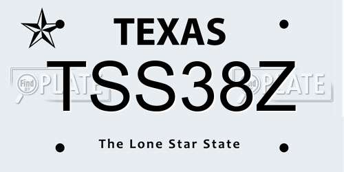 TSS38Z Texas License Plate