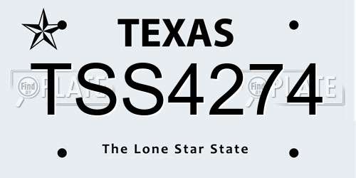 TSS4274 Texas License Plate