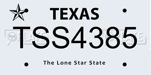 TSS4385 Texas License Plate