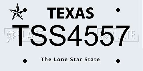 TSS4557 Texas License Plate