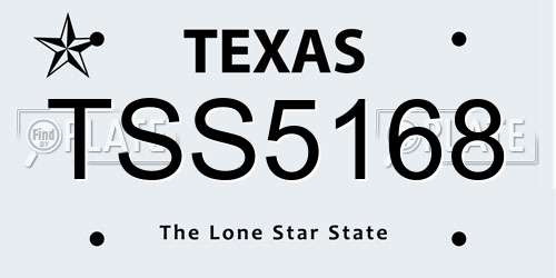 TSS5168 Texas License Plate