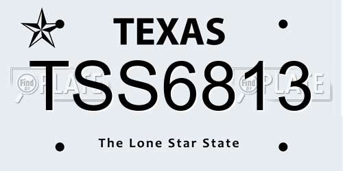 TSS6813 Texas License Plate
