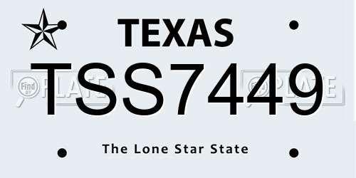 TSS7449 Texas License Plate