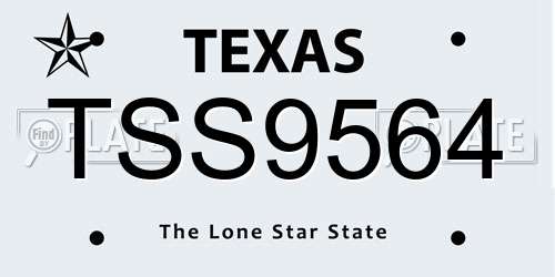 TSS9564 Texas License Plate