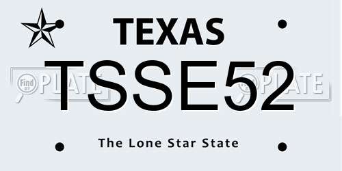 TSSE52 Texas License Plate