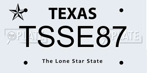 TSSE87 Texas License Plate