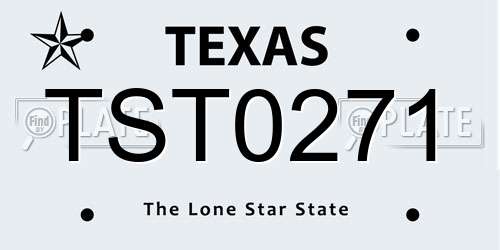 TST0271 Texas License Plate