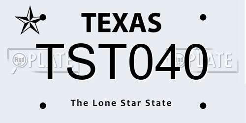 TST040 Texas License Plate