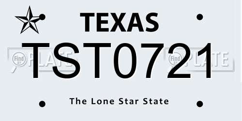 TST0721 Texas License Plate