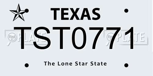 TST0771 Texas License Plate