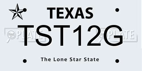TST12G Texas License Plate