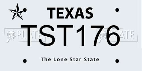TST176 Texas License Plate