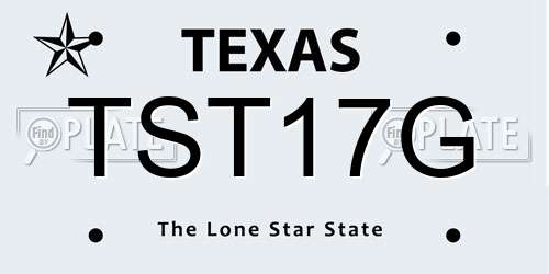 TST17G Texas License Plate