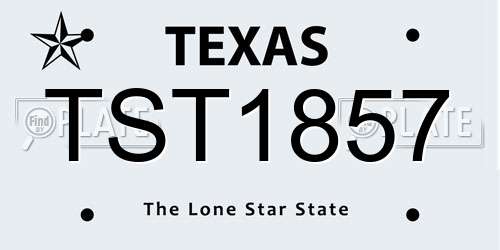 TST1857 Texas License Plate