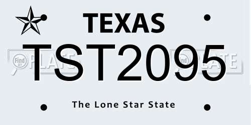 TST2095 Texas License Plate