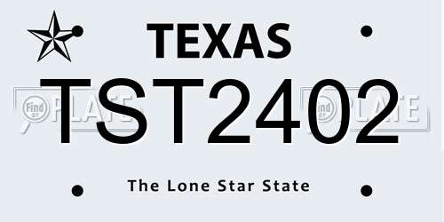 TST2402 Texas License Plate