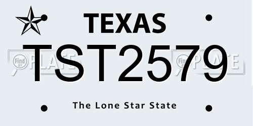 TST2579 Texas License Plate