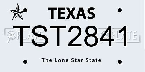 TST2841 Texas License Plate