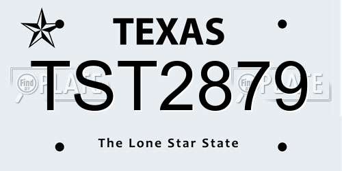TST2879 Texas License Plate