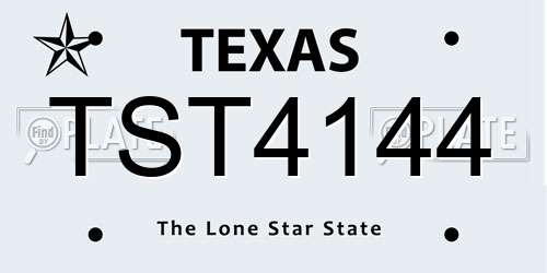 TST4144 Texas License Plate