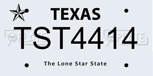 TST4414 Texas License Plate