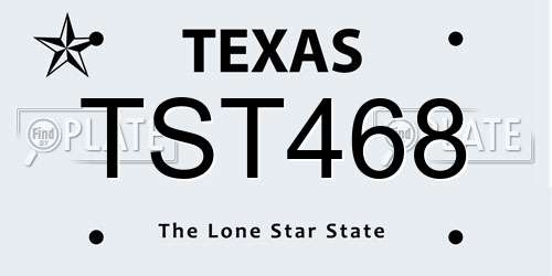 TST468 Texas License Plate