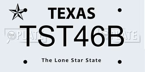 TST46B Texas License Plate