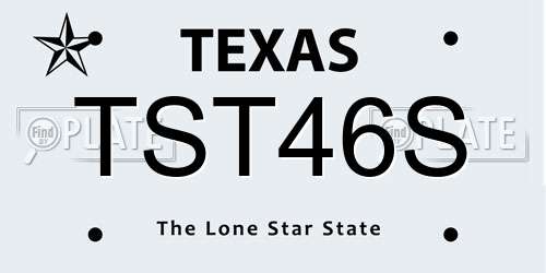 TST46S Texas License Plate