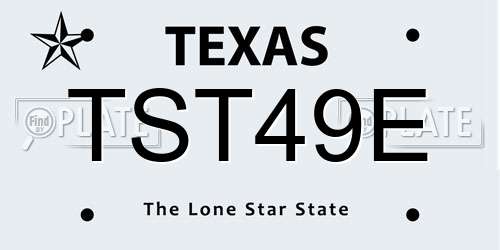 TST49E Texas License Plate