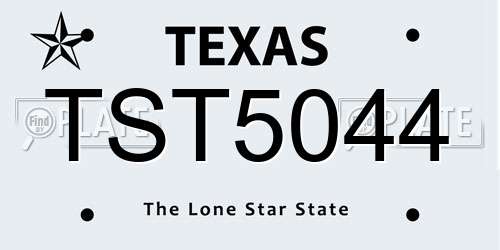 TST5044 Texas License Plate