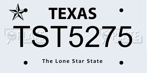 TST5275 Texas License Plate