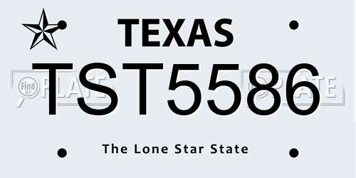 TST5586 Texas License Plate