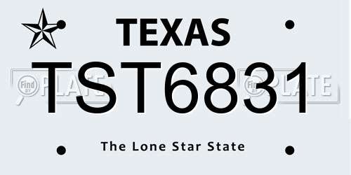 TST6831 Texas License Plate