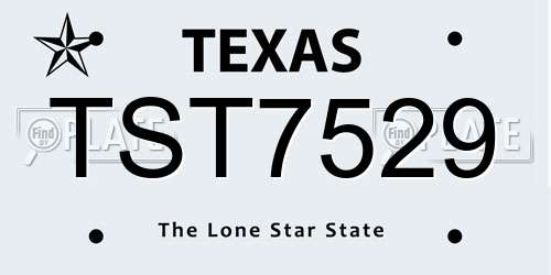 TST7529 Texas License Plate