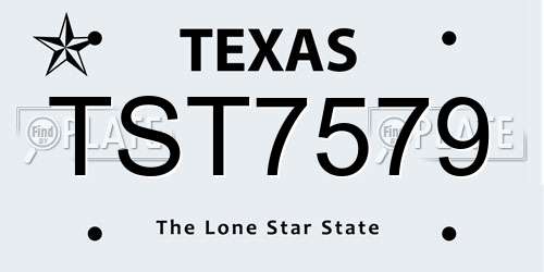 TST7579 Texas License Plate