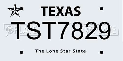 TST7829 Texas License Plate