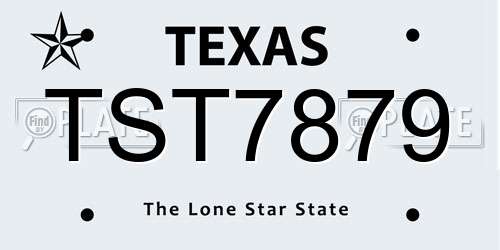 TST7879 Texas License Plate