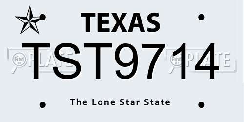 TST9714 Texas License Plate